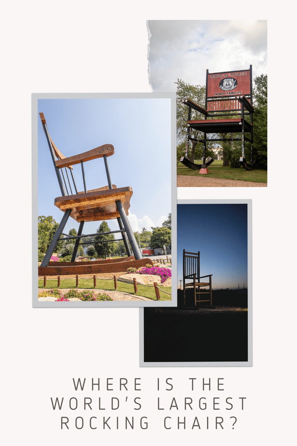In the world of roadside attractions, "world's largest" titles are often one word against another. Anyone can build something big and slap a plaque on it. And, because of that, you'll often find competing big things in towns across America and beyond. One of the most popular and contested titles is the world's largest rocking chair. Just where is the world's largest rocking chair? Guinness World Records has verified three roadside attractions but only one chair holds the title.