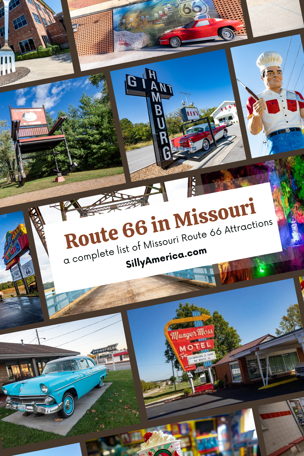 If you’re looking for classic roadside attractions, iconic diners, informative museums, and nostalgic nod to the past, a road trip on Route 66 in Missouri offers everything you’re looking for. Pull over at any and all of the stops on this complete list of Missouri Route 66 Attractions and start planning your road trip on the Mother Road today. #Route66 #Missouri #Route66RoadTrip #MissouriRoute66 #MissouriRoute66RoadTrip #MissouriRoadTrip #travel #RoadTrip