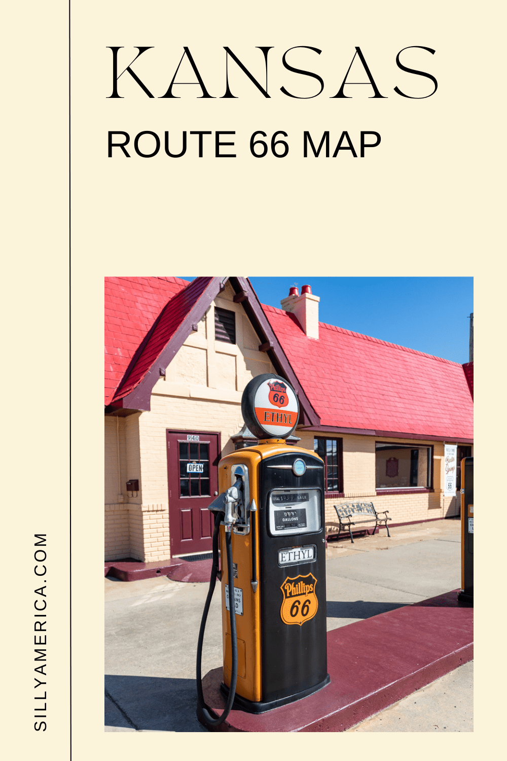 If you're planning a Route 66 road trip you need to know what to see and where to go. Our Kansas Route 66 map contains all the best stops in the state. We've mapped out all the biggest and best roadside attractions, visitor centers, museums, parks, themed gas stations, restaurants, and other iconic stops on this Route 66 Kansas map. #Route66 #Kansas #Route66RoadTrip #KansasRoute66 #KansasRoute66RoadTrip #KansasRoadTrip #travel #RoadTrip