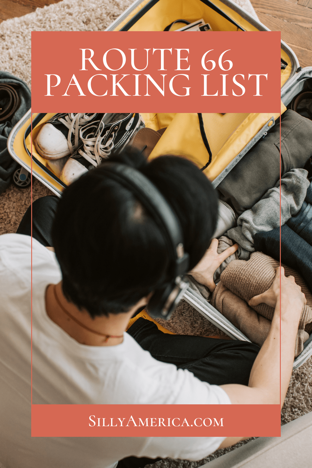Planning a Route 66 road trip and not quite sure what to wear or what to bring? We've put together a Route 66 packing list to make it easy for you. #RoadTrip #Route66 #Route66 #PackingList #Route66PackingList