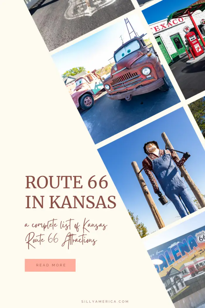 If you’re looking for classic roadside attractions, iconic road trip stops, informative museums, and nostalgic nod to the past, a road trip on Route 66 in Kansas offers everything you’re looking for. Pull over at any and all of the stops on this complete list of Kansas Route 66 Attractions and start planning your road trip on the Mother Road today. #Route66 #Kansas #Route66RoadTrip #KansasRoute66 #KansasRoute66RoadTrip #KansasRoadTrip #travel #RoadTrip