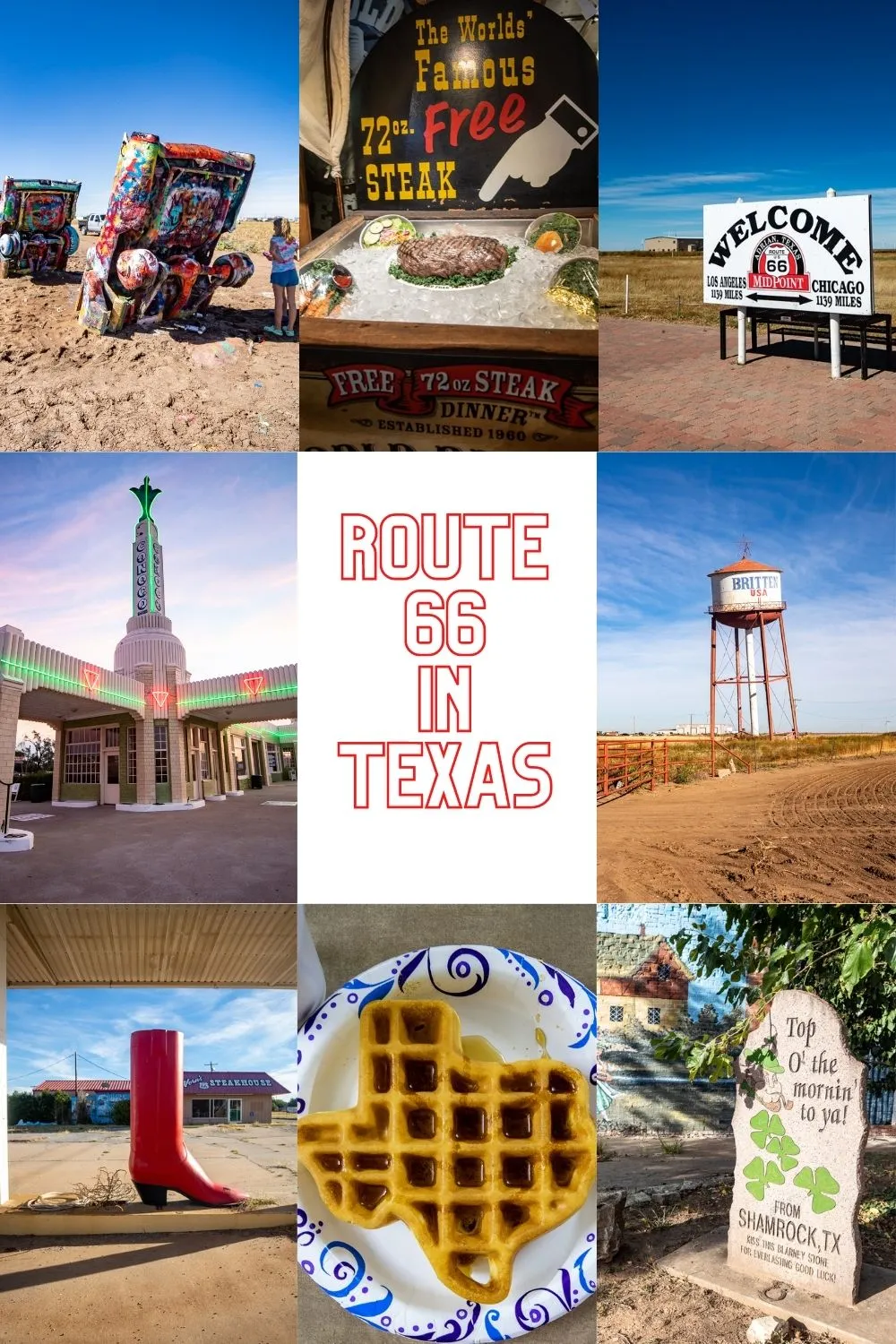 If you’re looking for classic roadside attractions, iconic diners, informative museums, and nostalgic nods to the past, a road trip on Route 66 in Texas offers everything you’re looking for. Pull over at any and all of the stops on this complete list of Texas Route 66 Attractions and start planning your road trip on the Mother Road today. #Route66 #Texas #Route66RoadTrip #TexasRoute66 #TexasRoute66RoadTrip #TexasRoadTrip #travel #RoadTrip