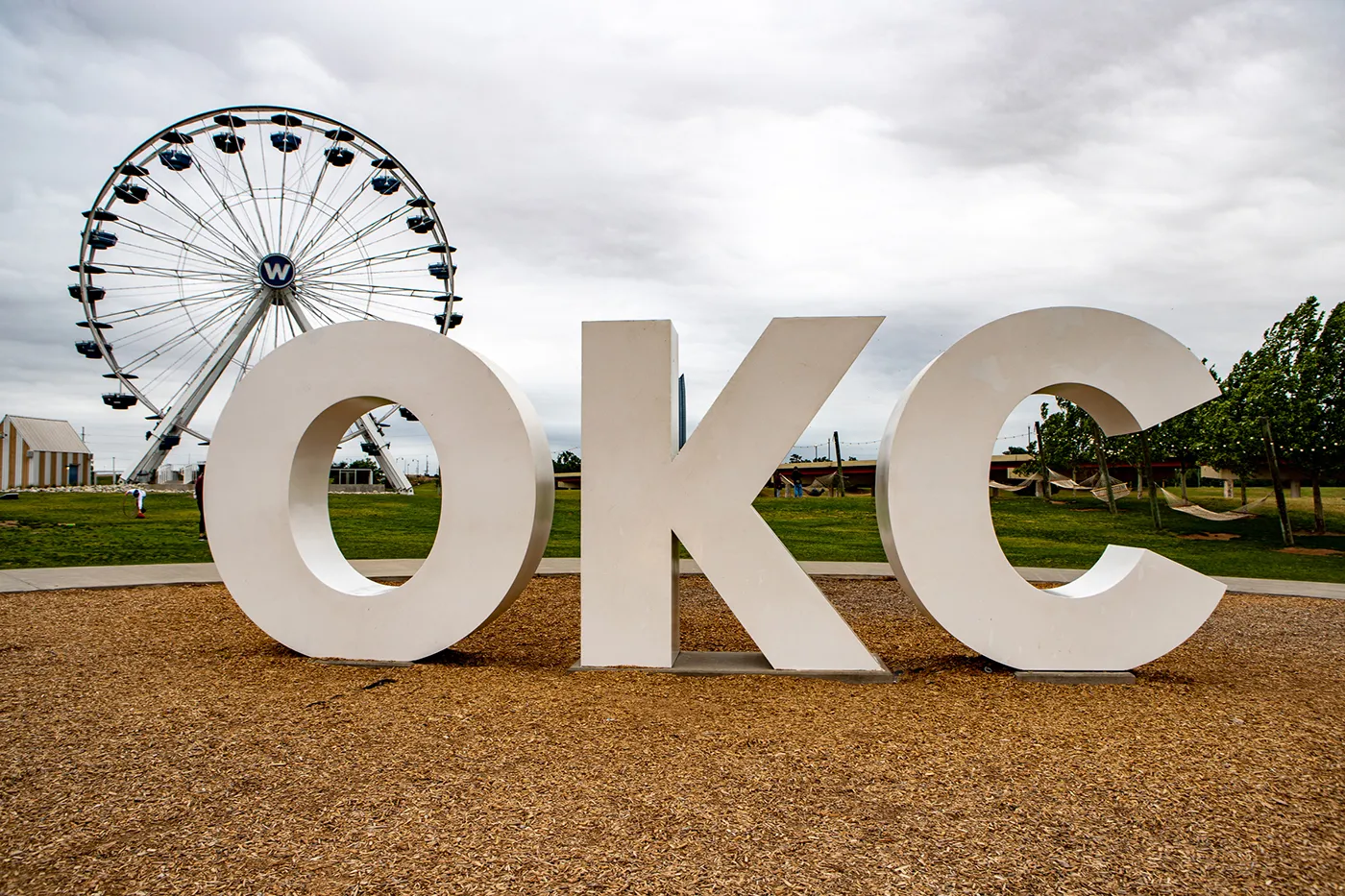 Wheeler Ferris Wheel and OKC Sign in Oklahoma City