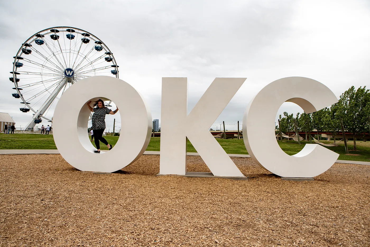 Wheeler Ferris Wheel and OKC Sign in Oklahoma City