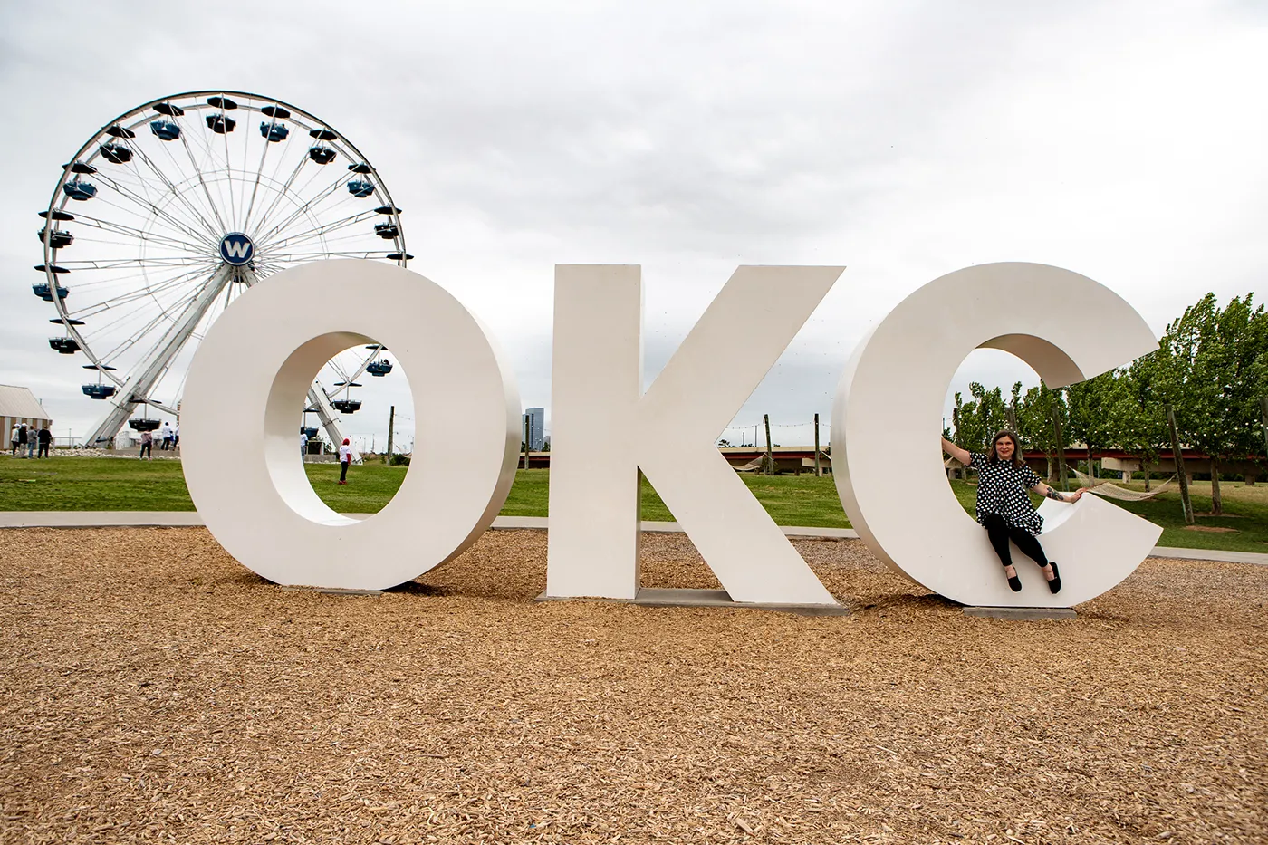 Wheeler Ferris Wheel and OKC Sign in Oklahoma City