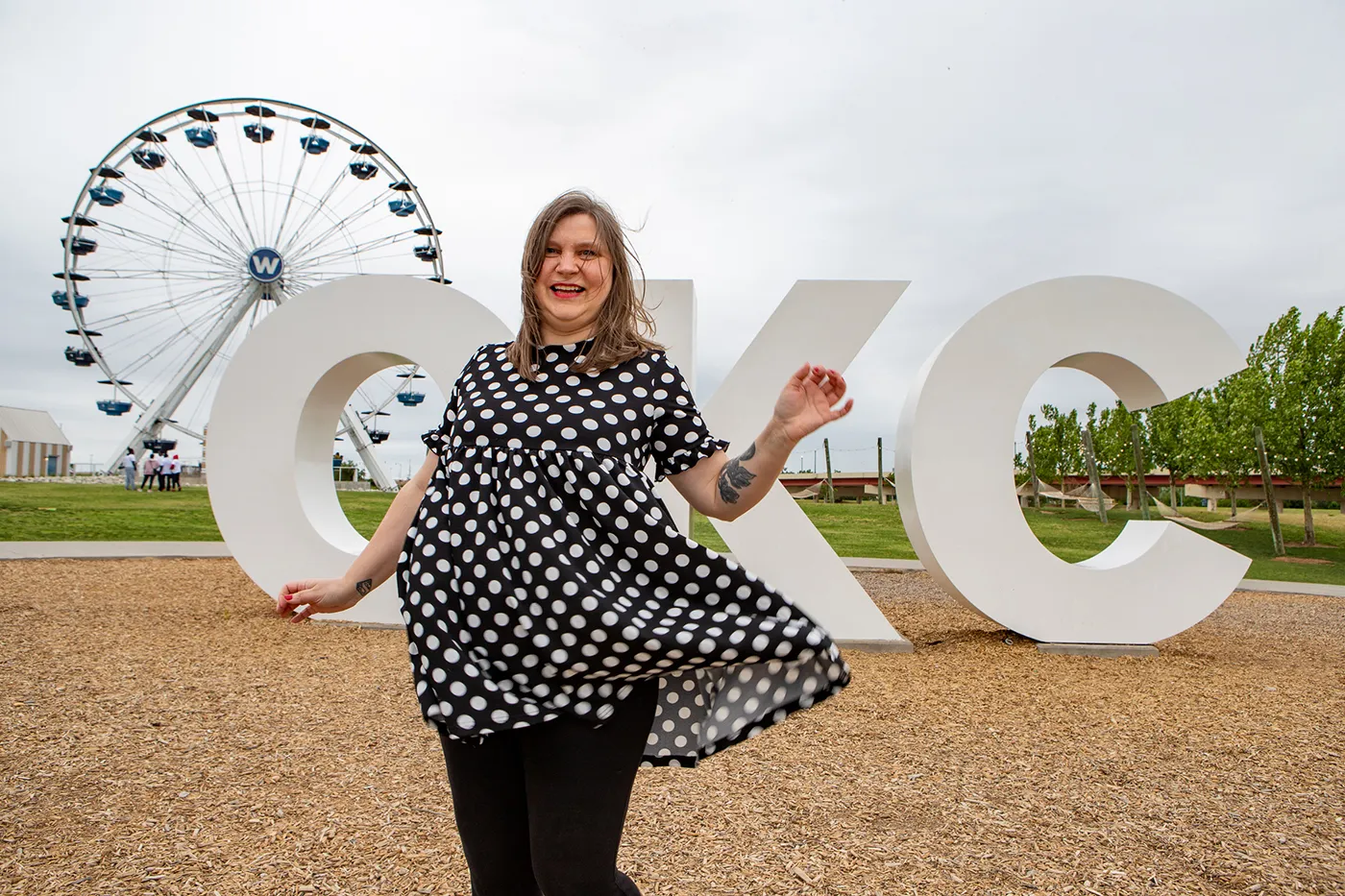 Wheeler Ferris Wheel and OKC Sign in Oklahoma City