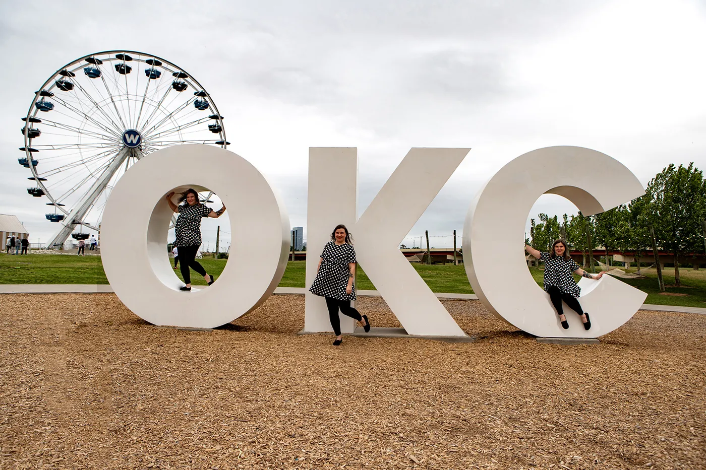 Wheeler Ferris Wheel and OKC Sign in Oklahoma City