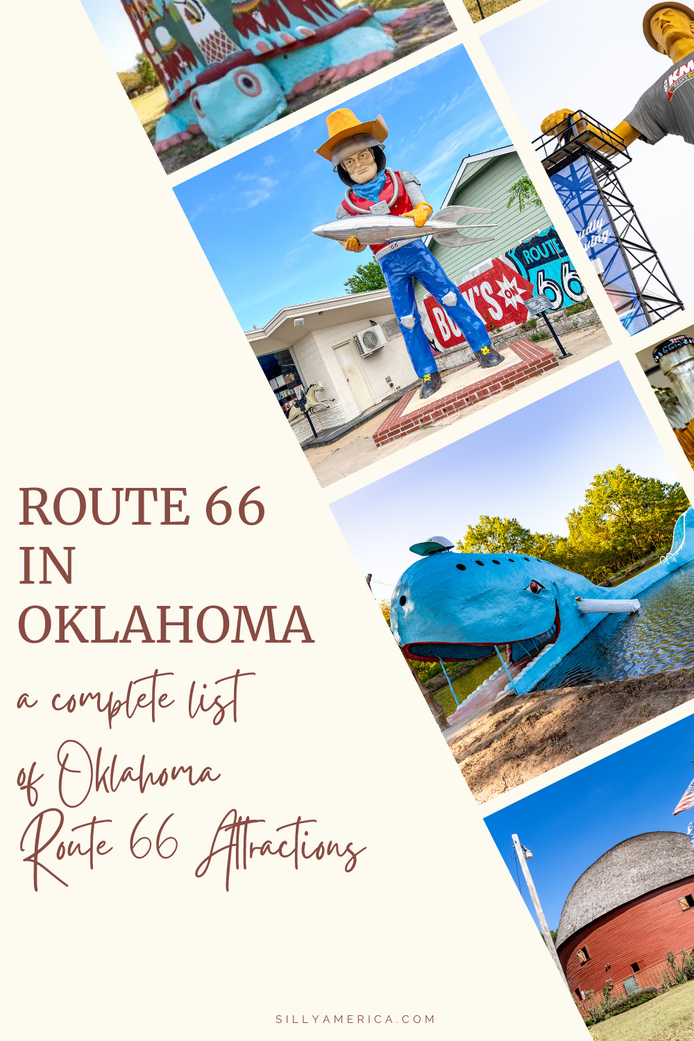 If you’re looking for classic roadside attractions, iconic diners, informative museums, and nostalgic nods to the past, a road trip on Route 66 in Oklahoma offers everything you’re looking for. Pull over at any and all of the stops on this complete list of Oklahoma Route 66 Attractions and start planning your road trip on the Mother Road today. #Route66 #Oklahoma #Route66RoadTrip #OklahomaRoute66 #OklahomaRoute66RoadTrip #OklahomaRoadTrip #travel #RoadTrip