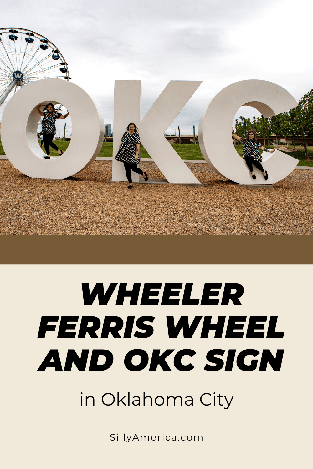 Come around and take a spin on this Oklahoma City attraction: the Wheeler Ferris Wheel and big OKC Sign. Visit this Oklahoma City roadside attraction on a Route 66 road trip. #OklahomaCity #FerrisWheel #Oklahoma #Route66 #RoadTrip #RoadsideAttraction #RoadsideAttractions
