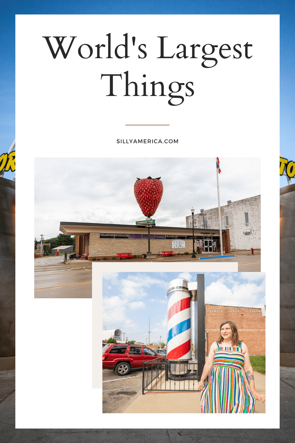 One of the most iconic roadside attractions you'll find when road tripping across North America is the world's largest thing. These are the biggest of the big things: roadside icons that are often modeled after every day objects, food items, local legacies and more scaled up so massively that they tower above the original item, tourists, cars, and buildings. #RoadTrip #RoadTrips #WorldsLargest #WorldsLargestThings #RoadsideAttraction #RoadsideAttractions