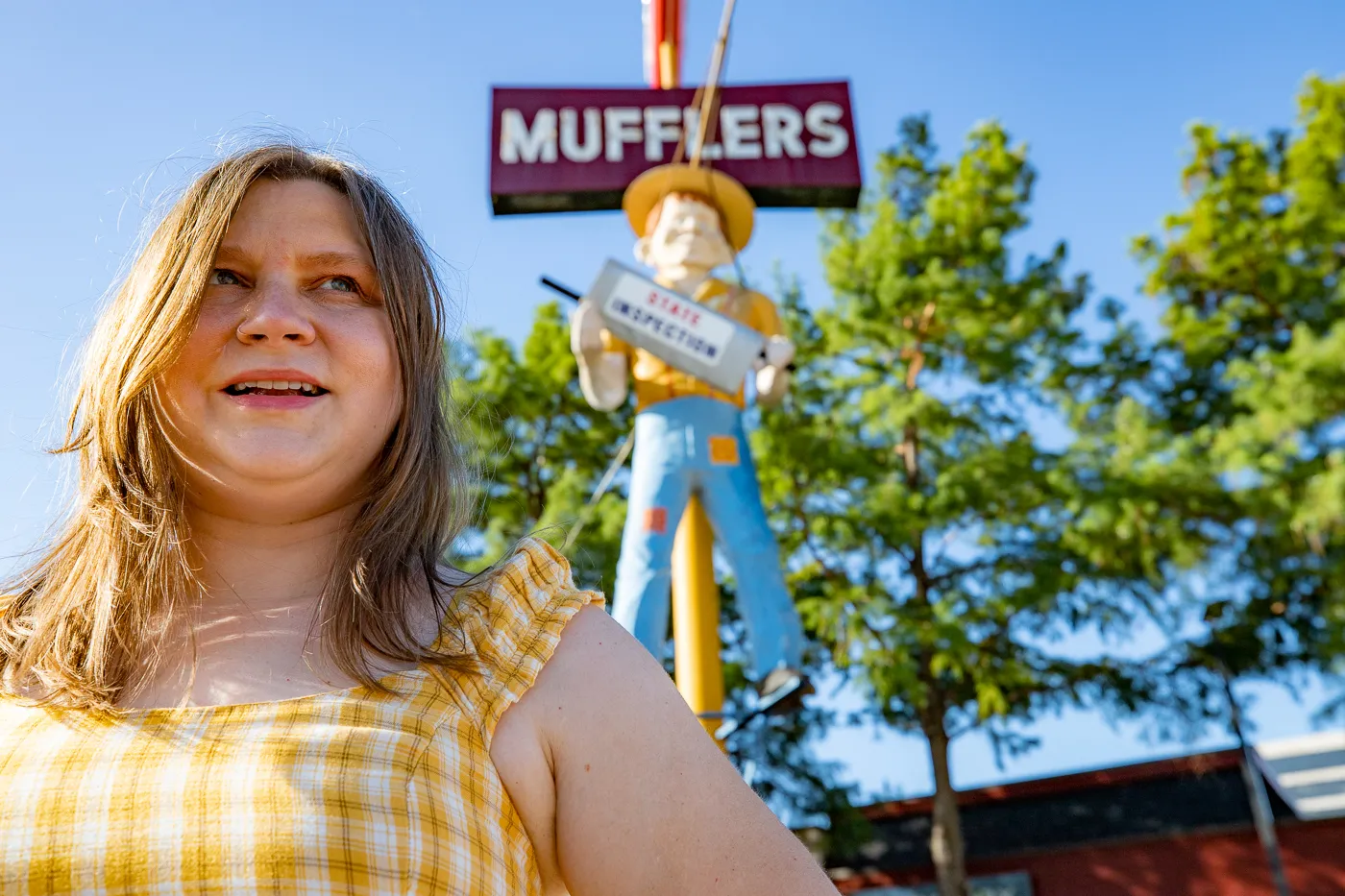 Happy Halfwit Muffler Man in Dallas, Texas