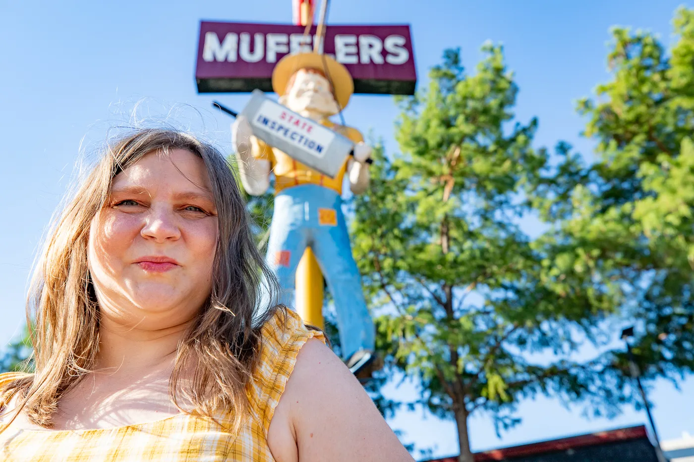 Happy Halfwit Muffler Man in Dallas, Texas