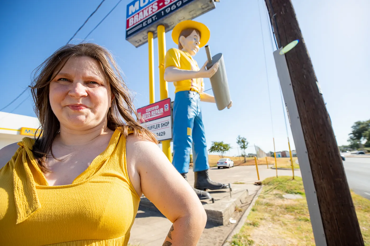 Happy Halfwit Muffler Man in Dallas, Texas