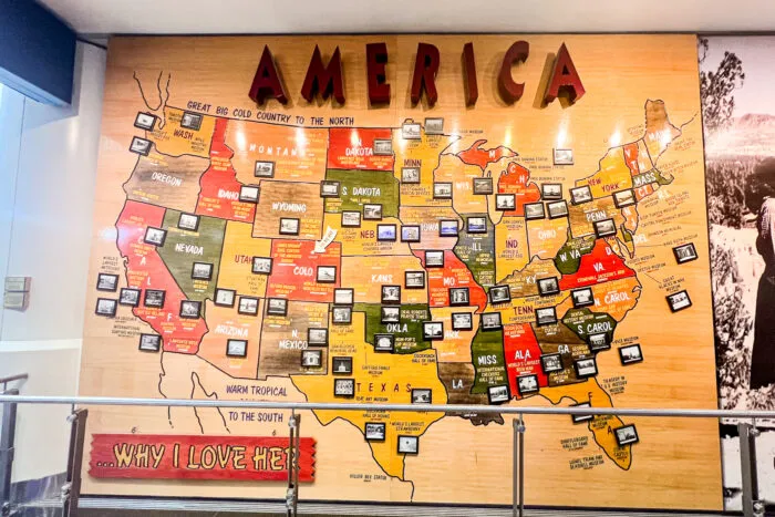 America, Why I Love Her - Roadside Attraction Map at Denver International Airport in Colorado