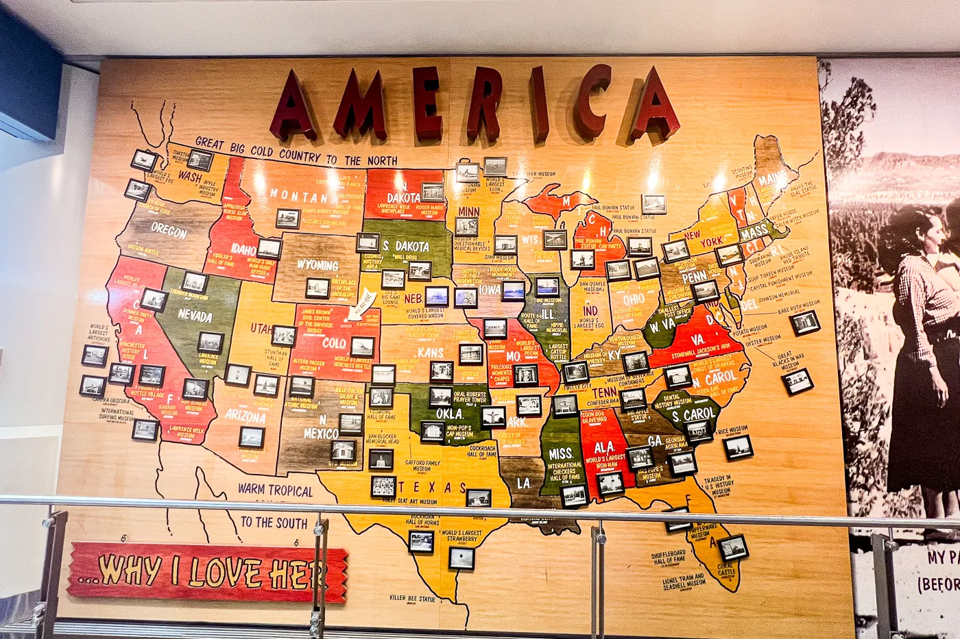 America, Why I Love Her - Roadside Attraction Map at Denver International Airport in Colorado