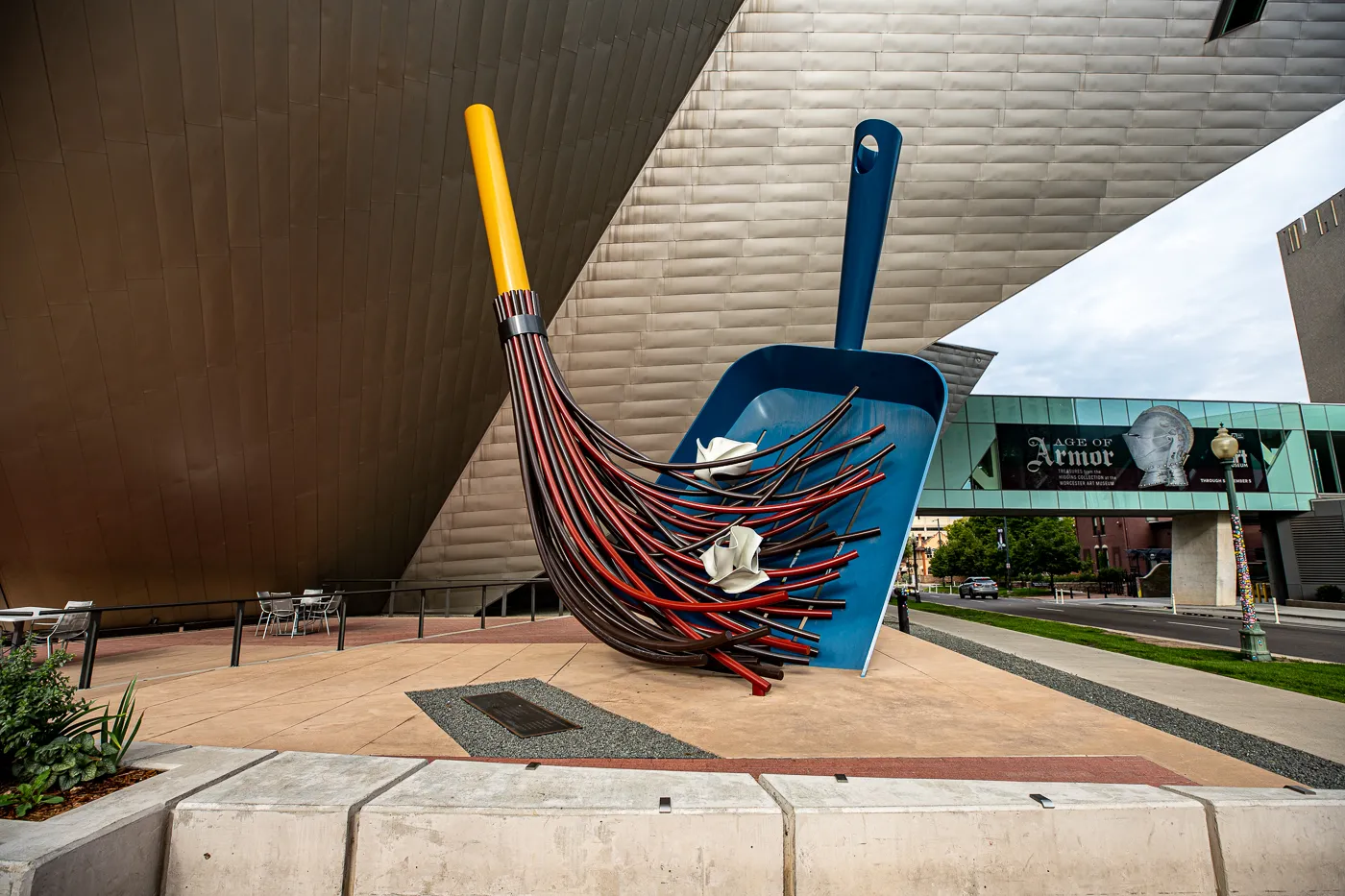 Big Sweep in Denver, Colorado - Giant dustpan and broom roadside attraction at the Denver Art Museum