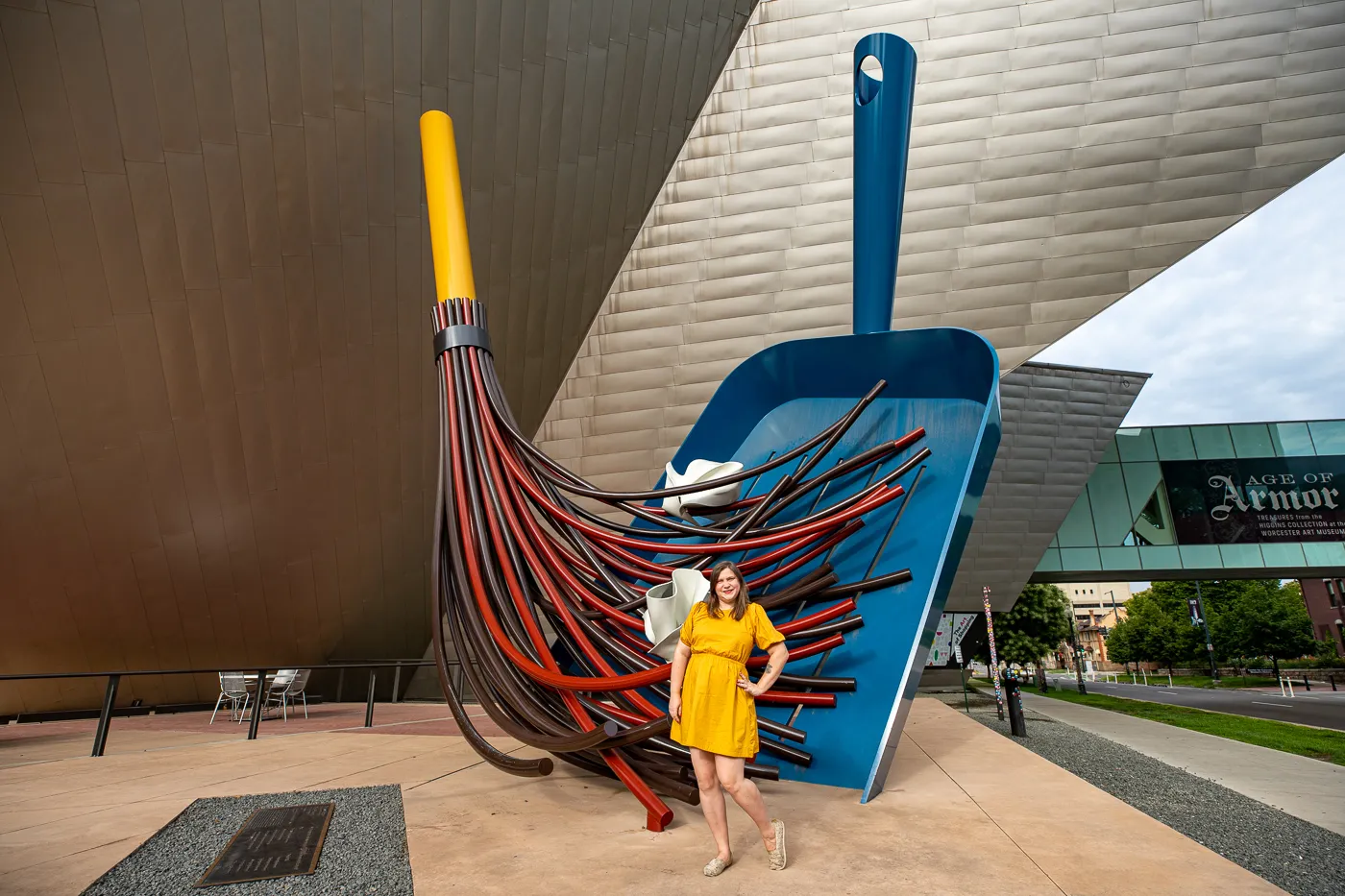 Big Sweep in Denver, Colorado - Giant dustpan and broom roadside attraction at the Denver Art Museum