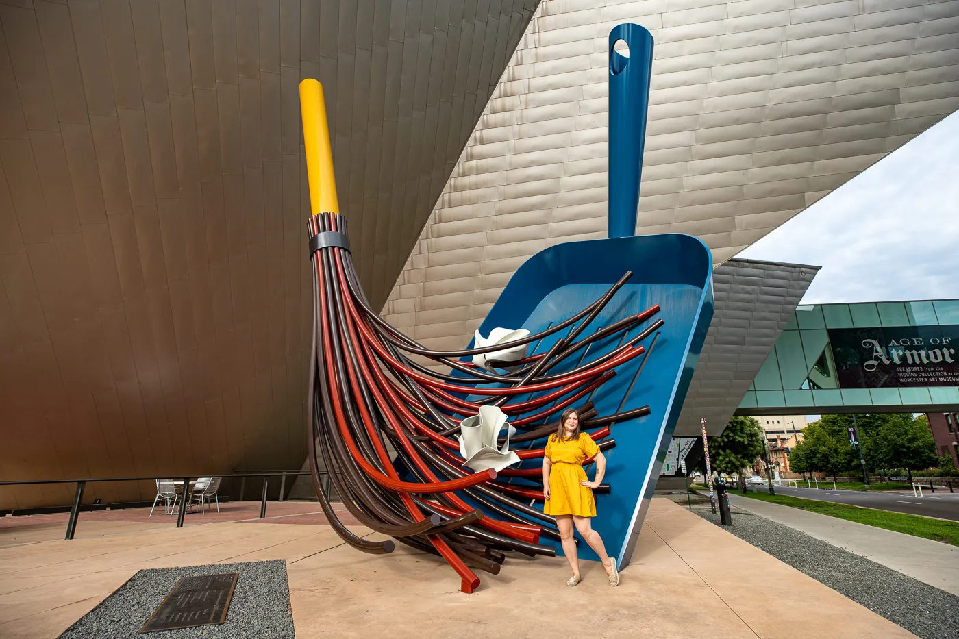 Big Sweep in Denver, Colorado - Giant dustpan and broom roadside attraction at the Denver Art Museum