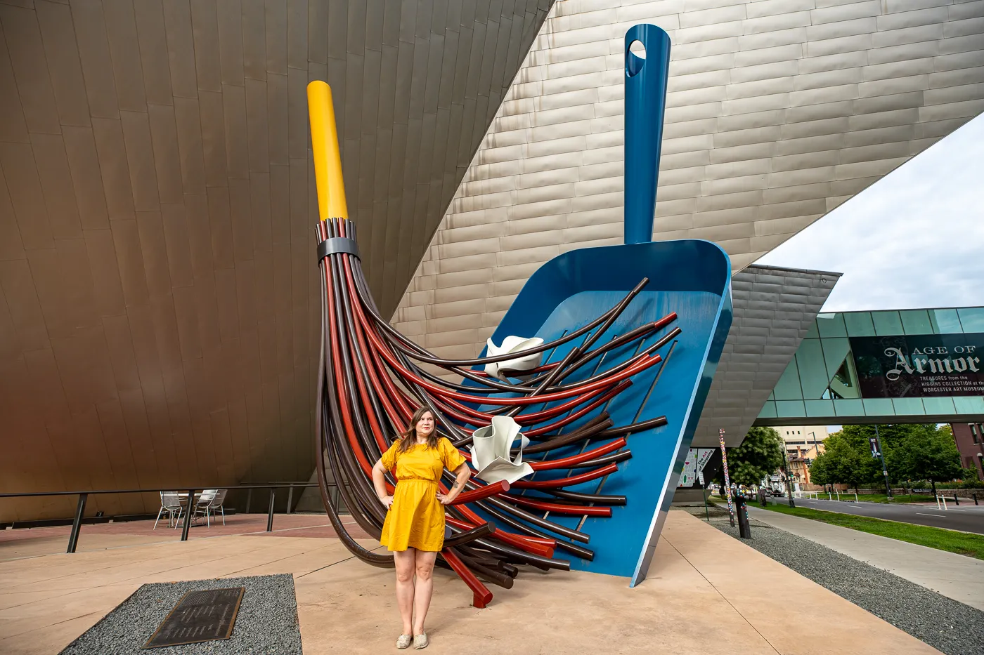 Big Sweep in Denver, Colorado - Giant dustpan and broom roadside attraction at the Denver Art Museum