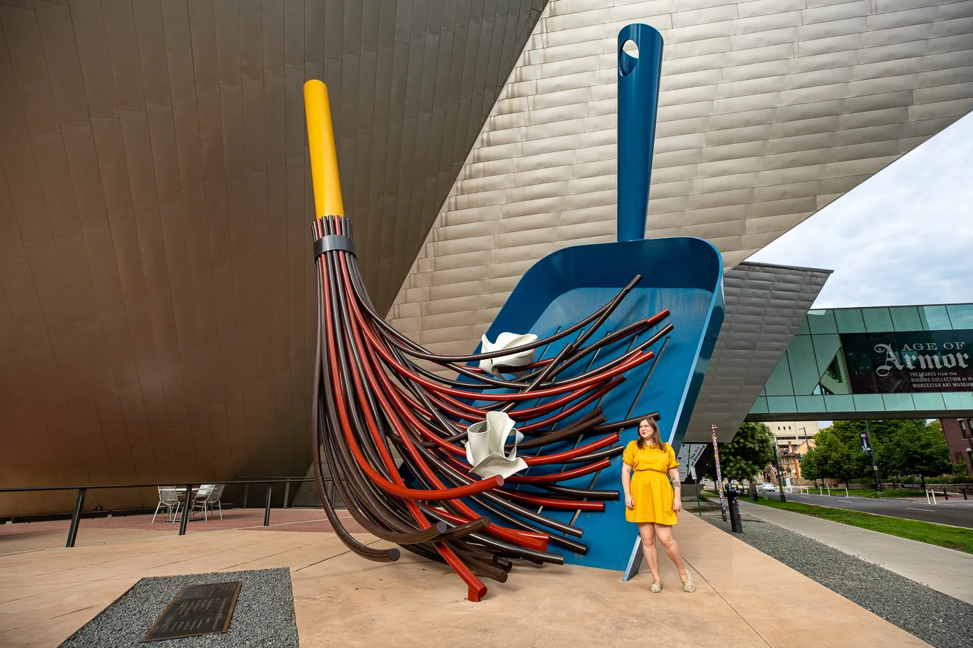 Big Sweep in Denver, Colorado - Giant dustpan and broom roadside attraction at the Denver Art Museum