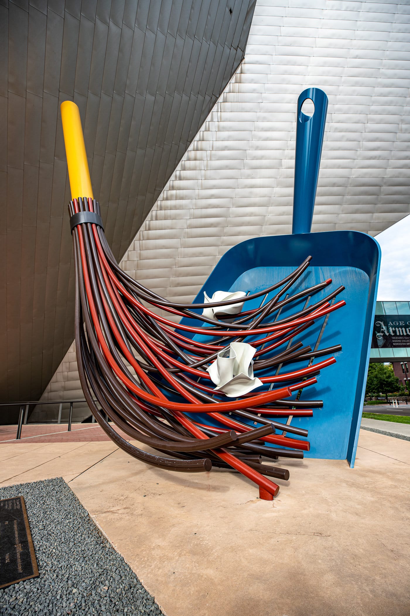 Big Sweep in Denver, Colorado - Giant dustpan and broom roadside attraction at the Denver Art Museum