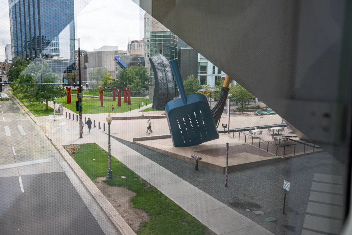 Big Sweep in Denver, Colorado - Giant dustpan and broom roadside attraction at the Denver Art Museum