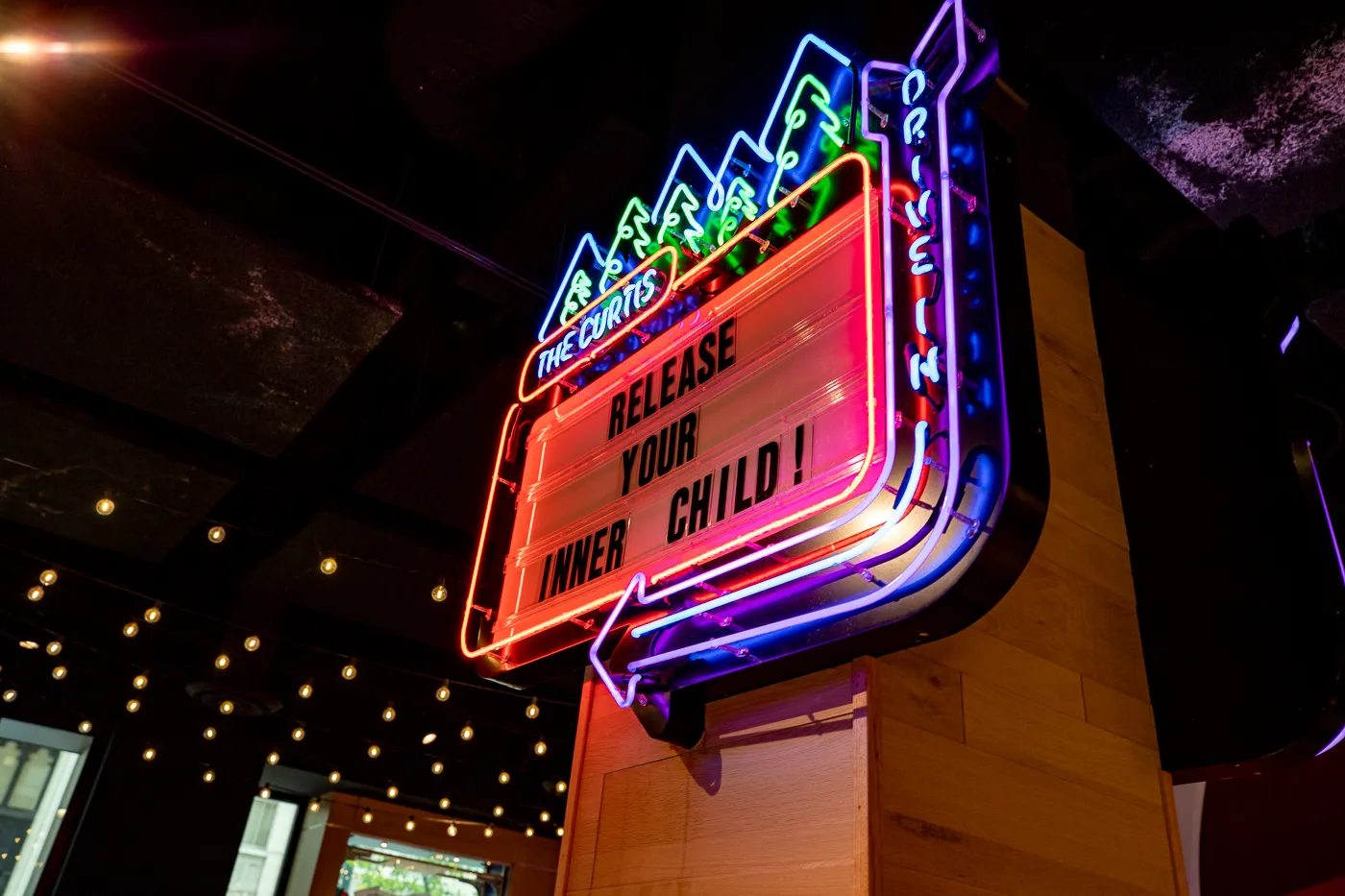 Release Your Inner Child Neon Sign at The Curtis Hotel - a Themed Hotel in Denver, Colorado