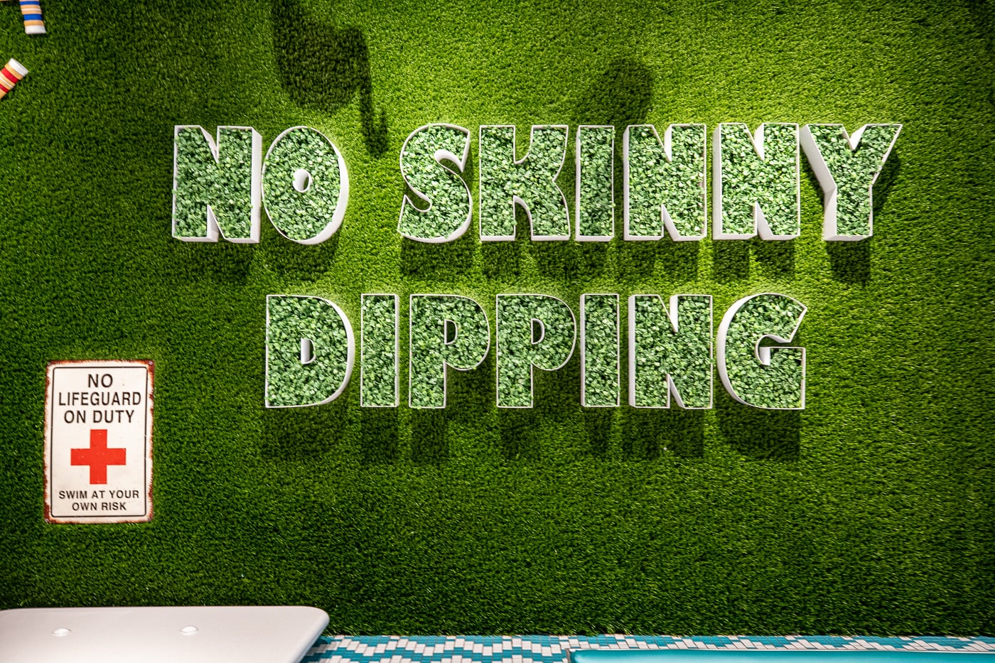 No Skinny Dipping Sign at The Curtis Hotel - a Themed Hotel in Denver, Colorado