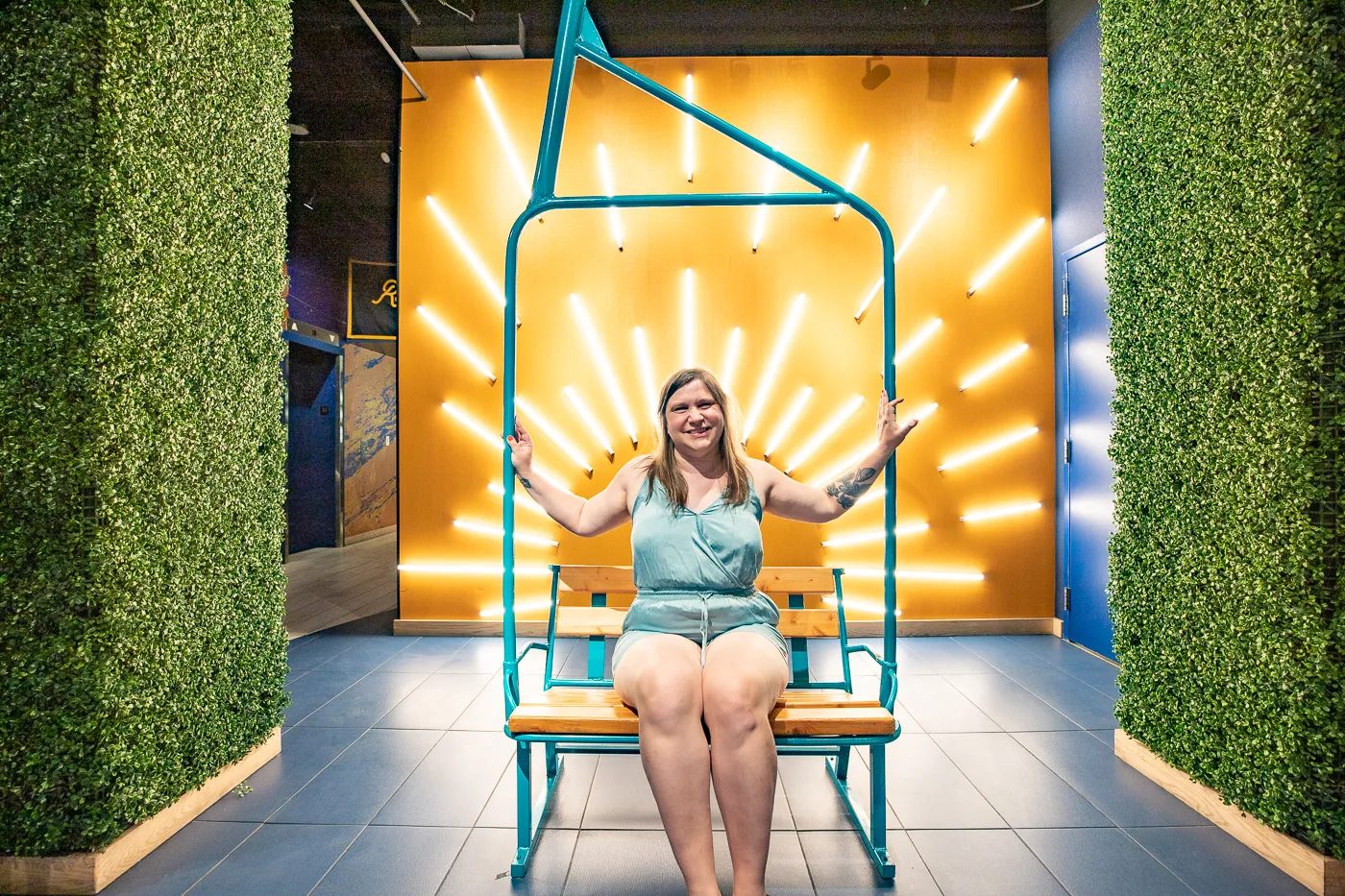 Ski Lift Photo Op at The Curtis Hotel - a Themed Hotel in Denver, Colorado