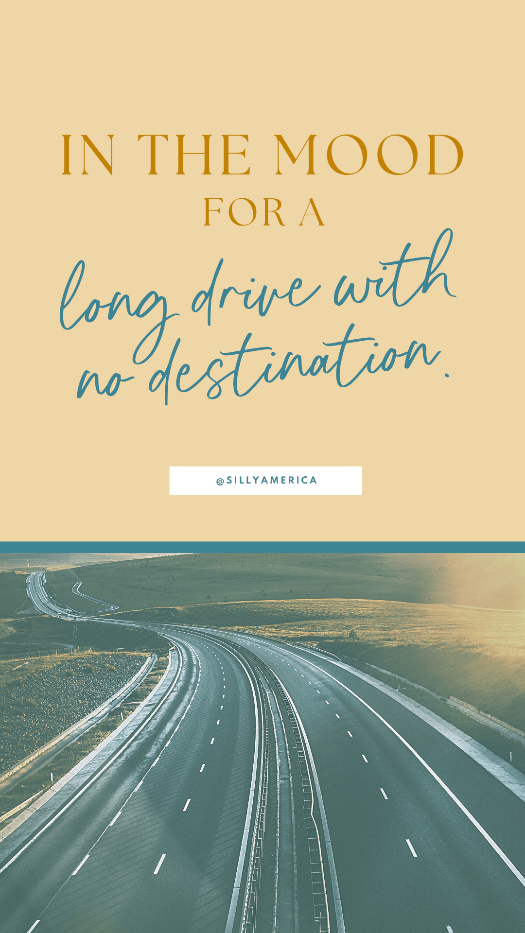 In the mood for a long drive with no destination.