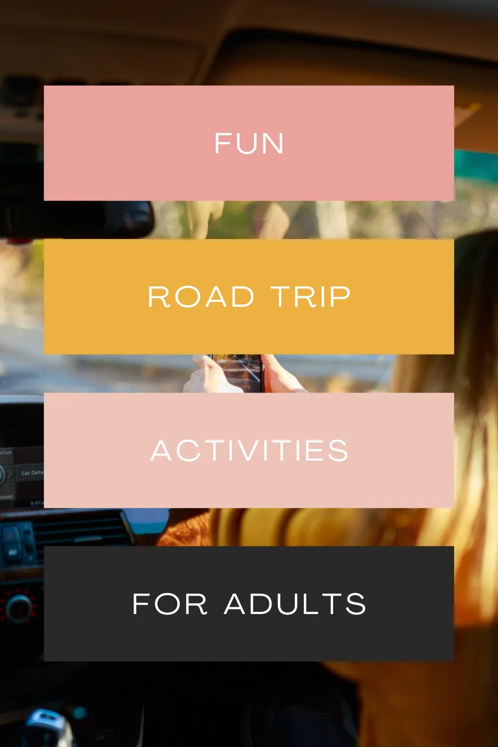 Are you looking for fun road trip activities for adults? Don't worry, you don't have to settle for playing yet another round of road sign bingo. There are plenty more things to do in the car, out of the car, and at your hotel. You'll be spending a lot of time in your car! Whether you love games, music, or naps, these activities will make the time pass like that. Ready to hit the road? Here's our list of some of the best road trip activities for adults. #RoadTrip #RoadTripActivities