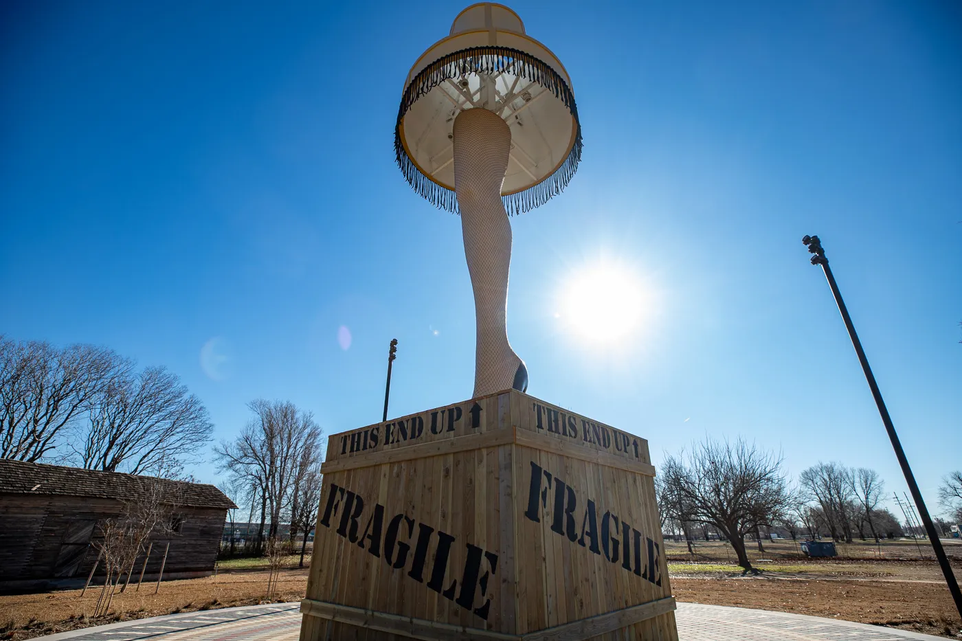 Giant Leg Lamp in Chickasha, Oklahoma A Christmas Story Leg Lamp in Oklahoma