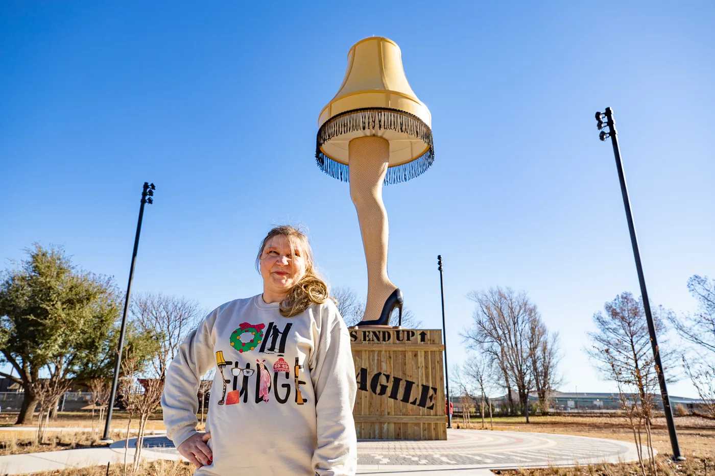 Giant Leg Lamp in Chickasha, Oklahoma A Christmas Story Leg Lamp in Oklahoma