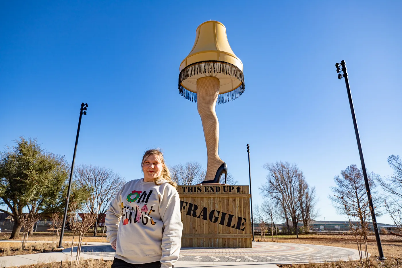 Giant Leg Lamp in Chickasha, Oklahoma A Christmas Story Leg Lamp in Oklahoma