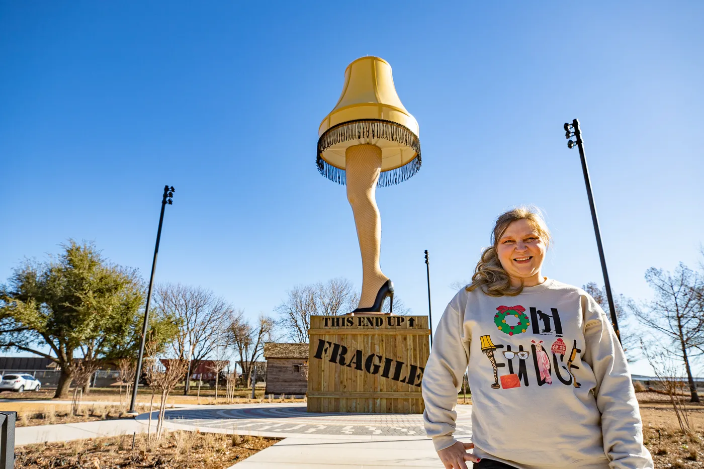 Giant Leg Lamp in Chickasha, Oklahoma A Christmas Story Leg Lamp in Oklahoma