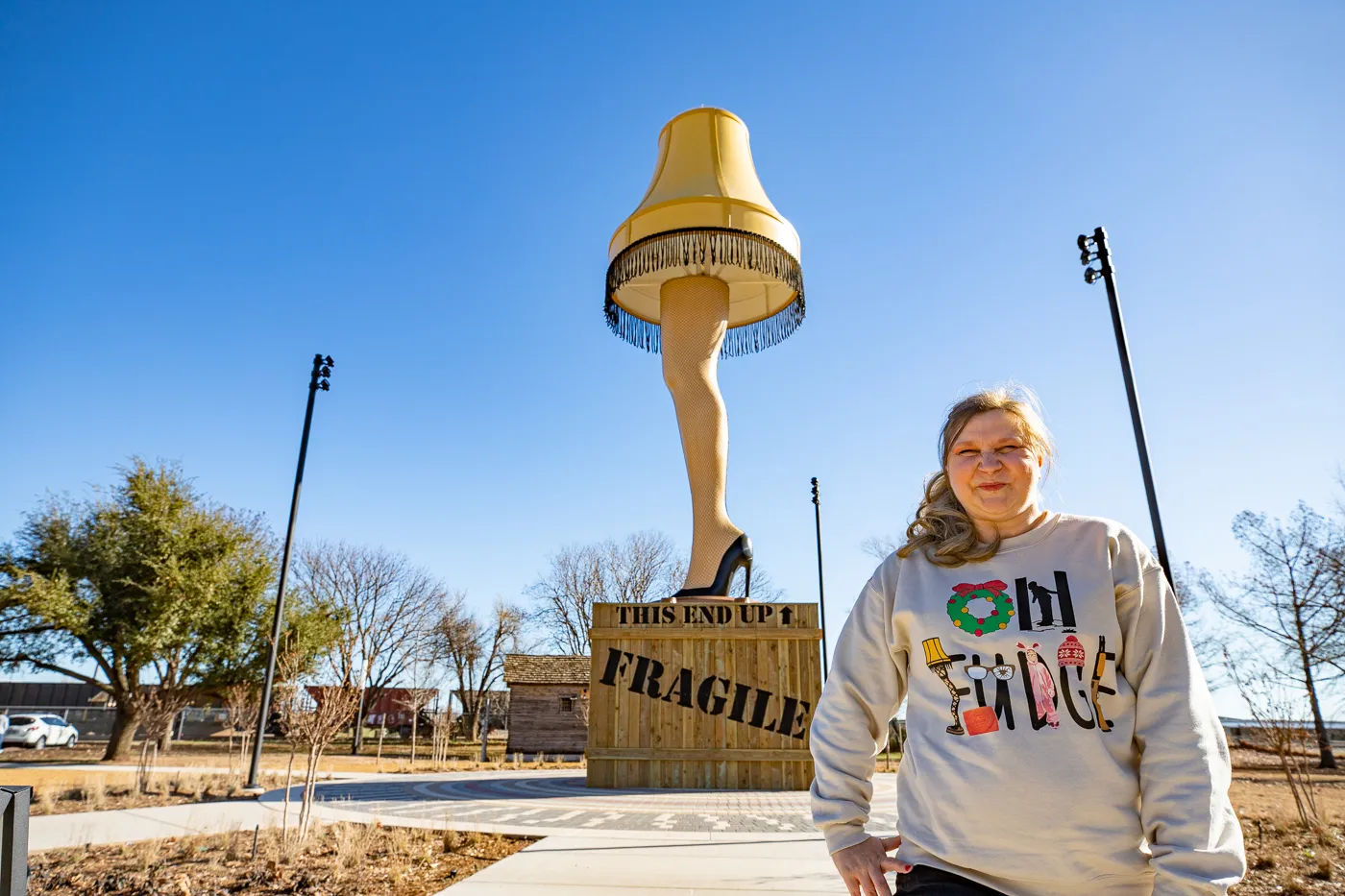 Giant Leg Lamp in Chickasha, Oklahoma A Christmas Story Leg Lamp in Oklahoma