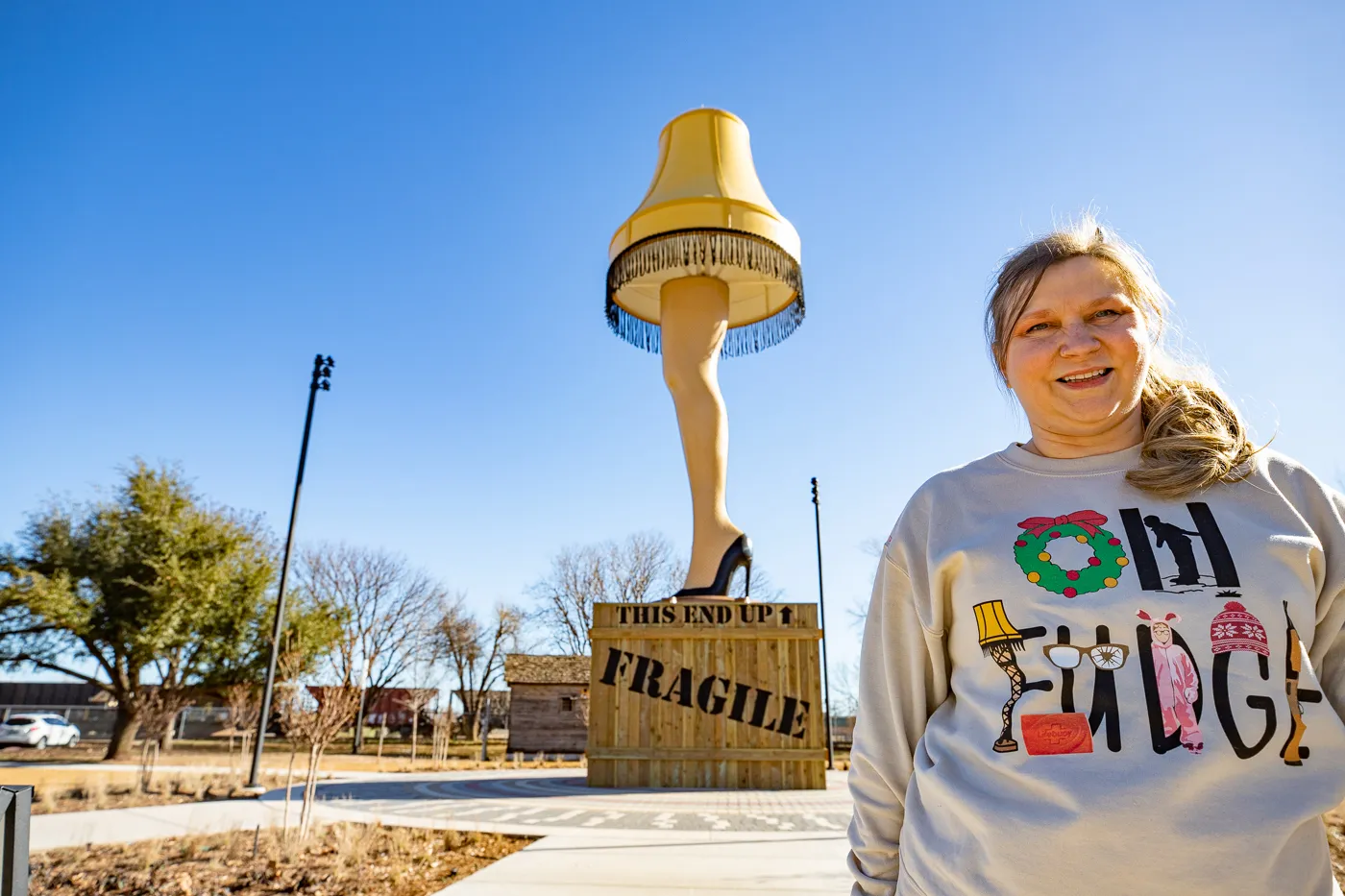 Giant Leg Lamp in Chickasha, Oklahoma A Christmas Story Leg Lamp in Oklahoma