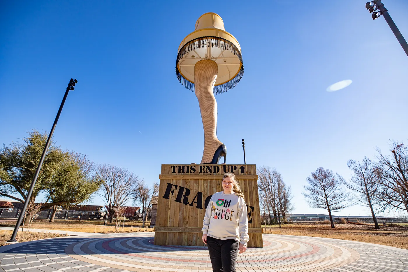 Giant Leg Lamp in Chickasha, Oklahoma A Christmas Story Leg Lamp in Oklahoma