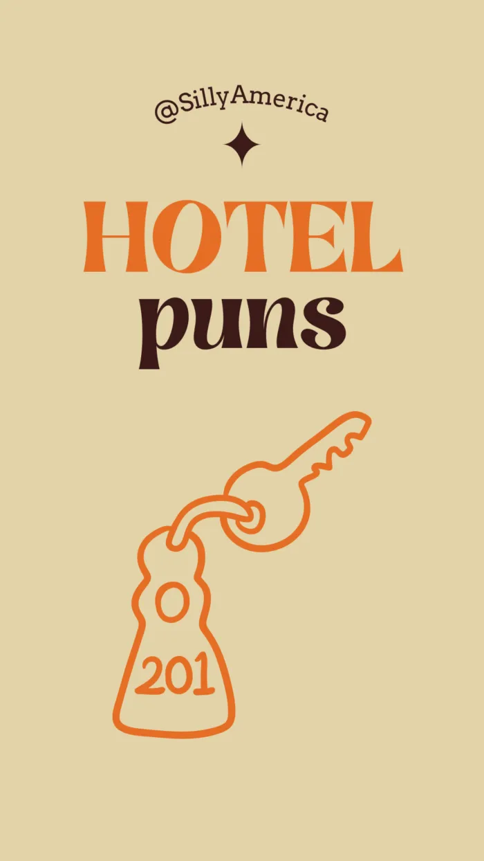 The best part of road trips is checking into your hotel at the end of the night for a cozy bed and a good night's sleep. If you're tempted to share your SUITE hotel room and are looking for the best hotel puns to use as captions for Instagram or other social media posts, these dad-joke worthy wordplays are for you! Use these funny hotel puns as Instagram captions for your travel photos or just to have a good chuckle. #HotelPuns #Hotels #RoadTrip #RoadTrips #RoadTripPlanning