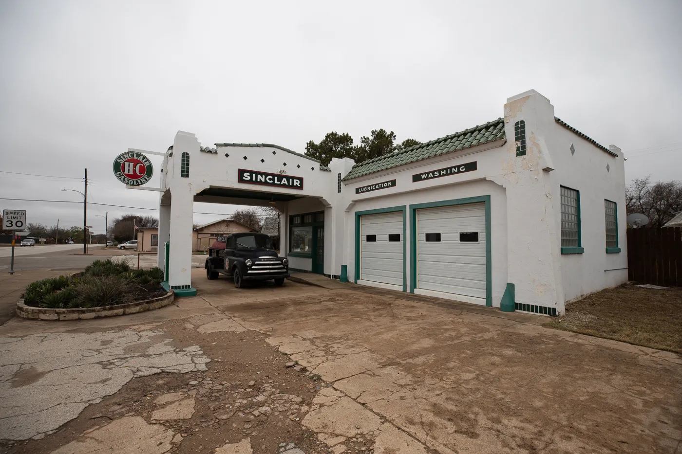 Restored Sinclair Gas Station in Albany, Texas