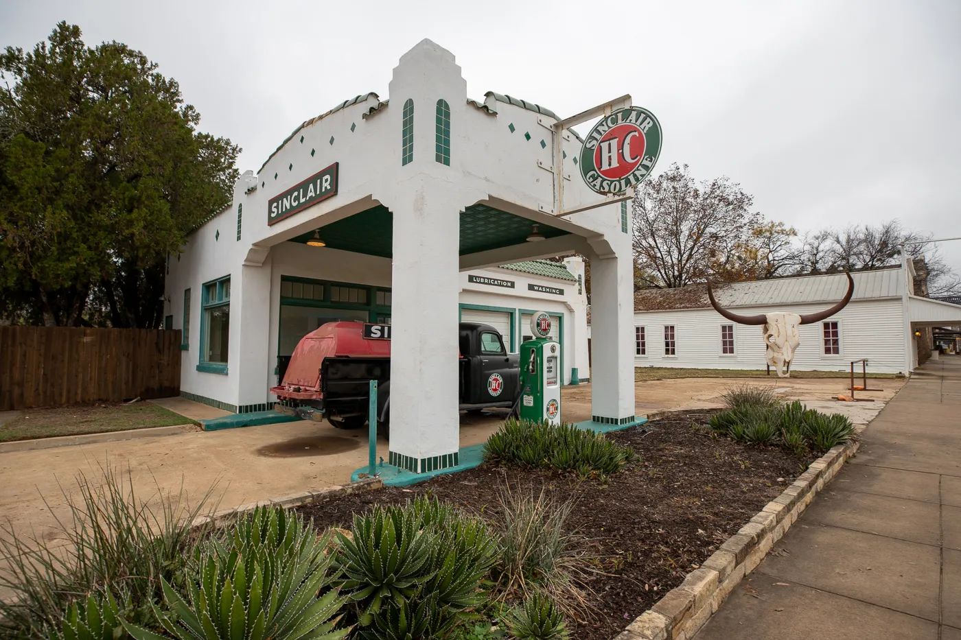 Restored Sinclair Gas Station in Albany, Texas