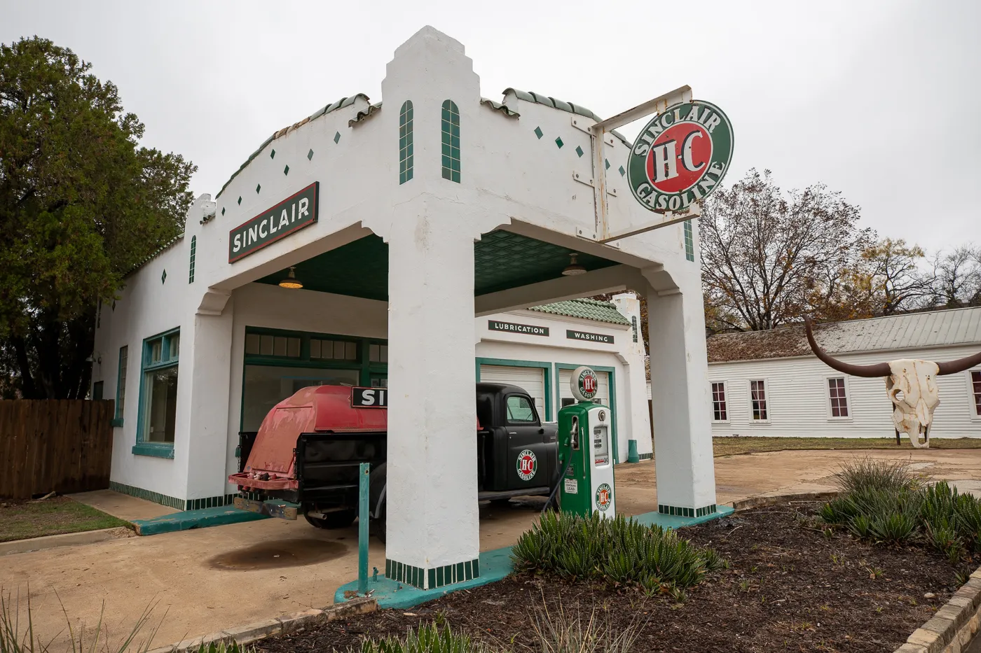 Restored Sinclair Gas Station in Albany, Texas