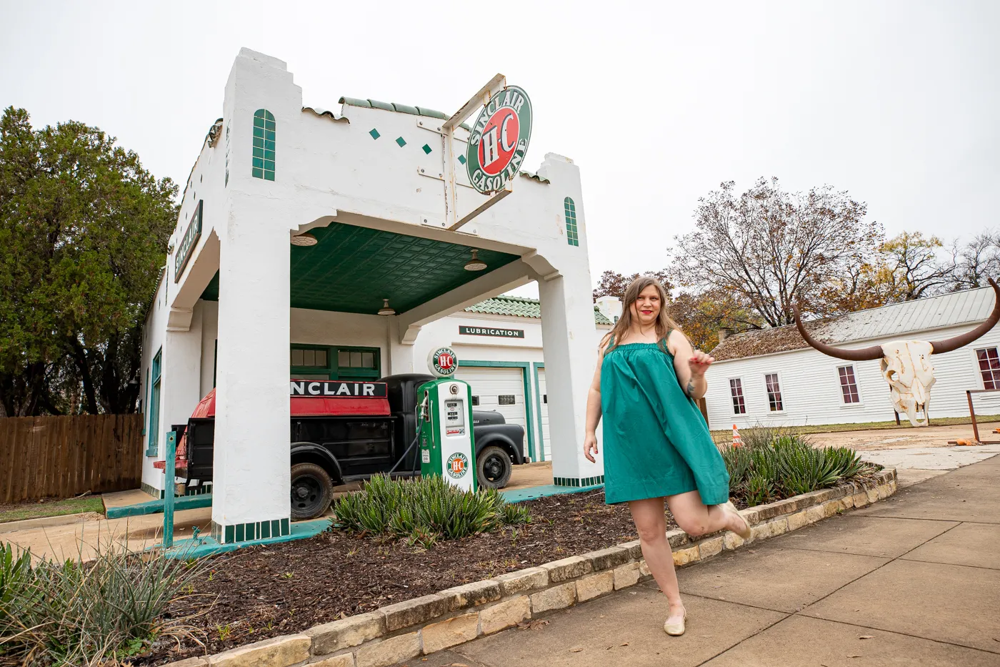 Restored Sinclair Gas Station in Albany, Texas