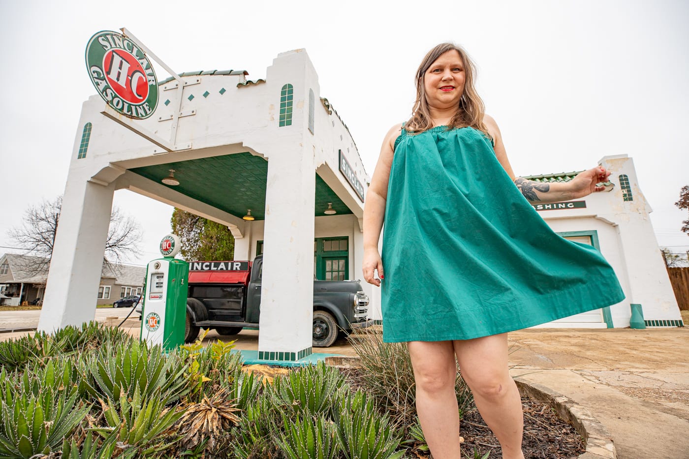 Restored Sinclair Gas Station in Albany, Texas