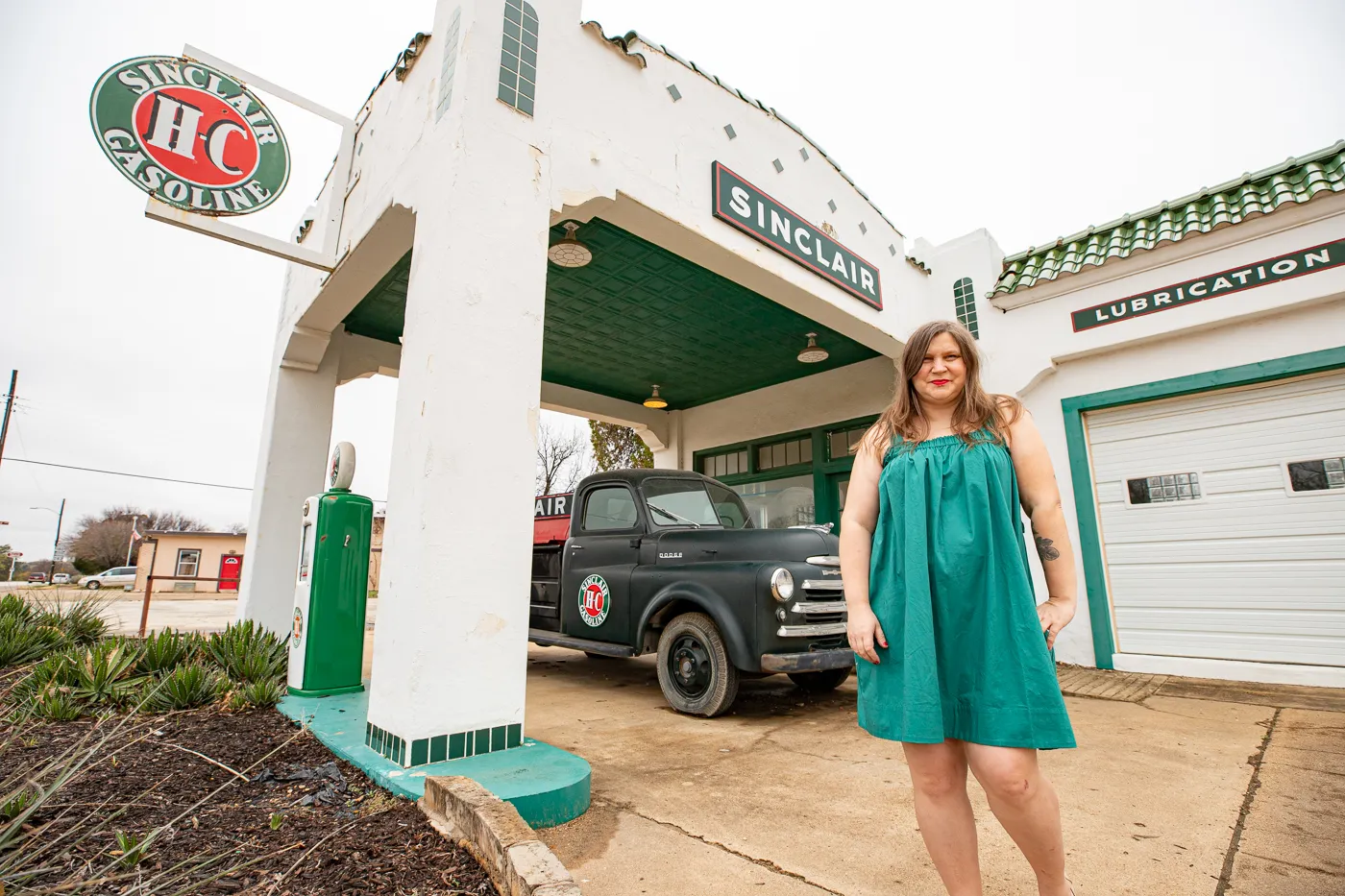 Restored Sinclair Gas Station in Albany, Texas