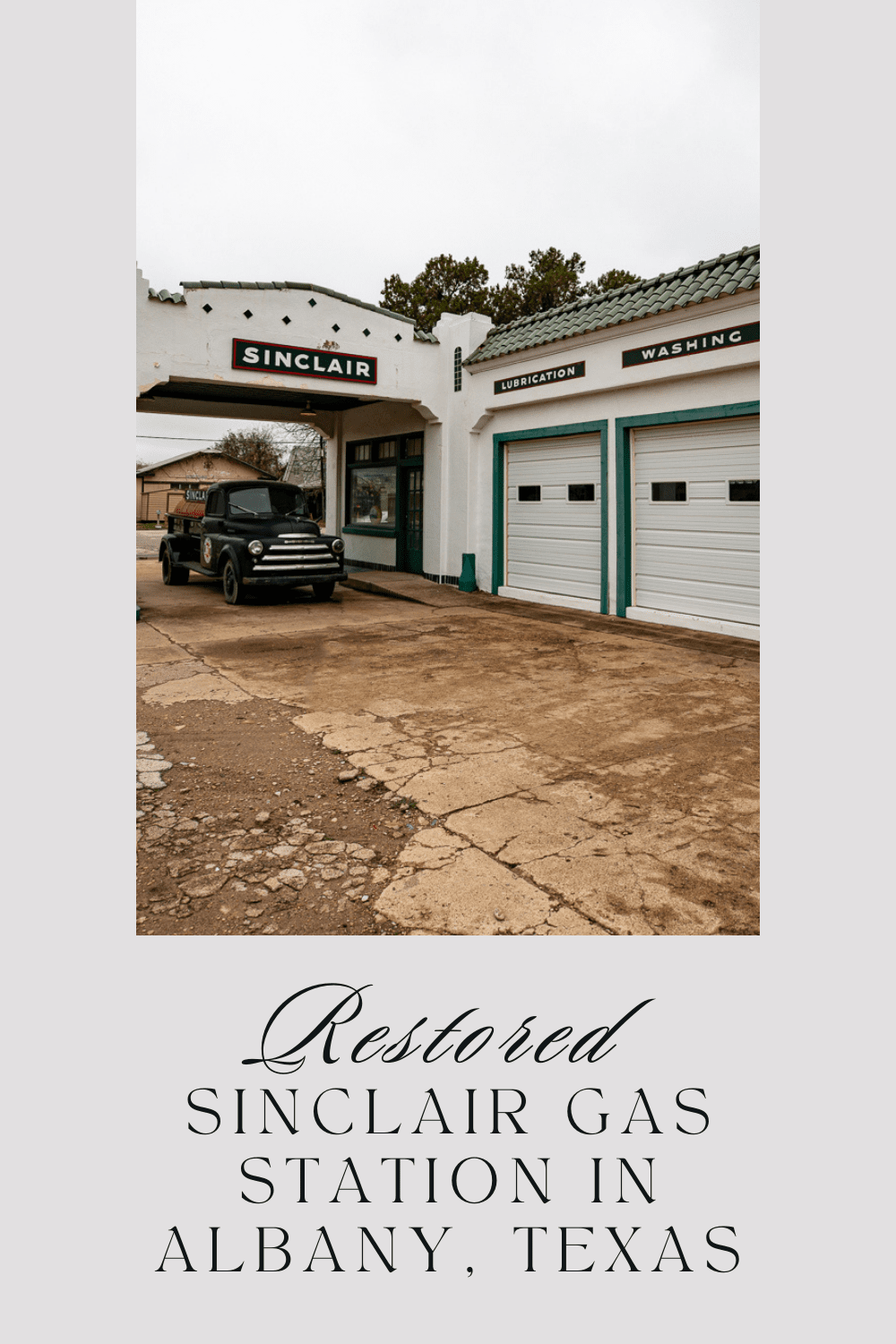 Gas stations are a popular stop on any road trip. You have to fuel up your car to get where you're going! But, while this gas station has run dry since the 1960s, it is still worth a stop on your Texas road trip. You might not be able to get gas at the Restored Sinclair Gas Station in Albany, Texas, but you will get a good sense of the nostalgia of the road, and probably a few good photos while you're at it! #SinclairGasStation #RoadTrip #TexasRoadTrip #RoadsideAttraction