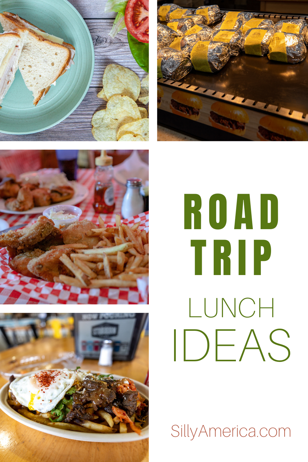 Let's do lunch! A good road trip lunch will give you the fuel you need to keep going on your day's journey and keep you satisfied as you trek on. It also, often, gives you the chance to try something new and local. So what are some good road trip lunch ideas? Whether you want grab and go fast food in the car, to try out a local delicacy at a diner or restaurant, or want recipes to make ahead, the best road trip lunch is the one you're eating today. #RoadTrip #RoadTripLunch #RoadTripFood