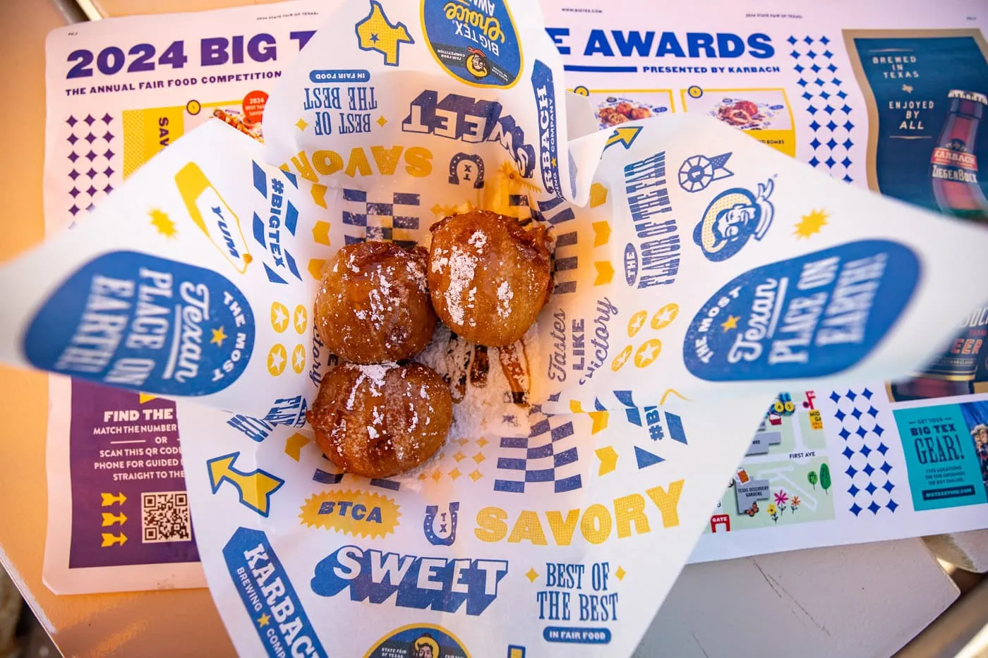 Hot Chick-in-Pancake Poppers at the Texas State Fair