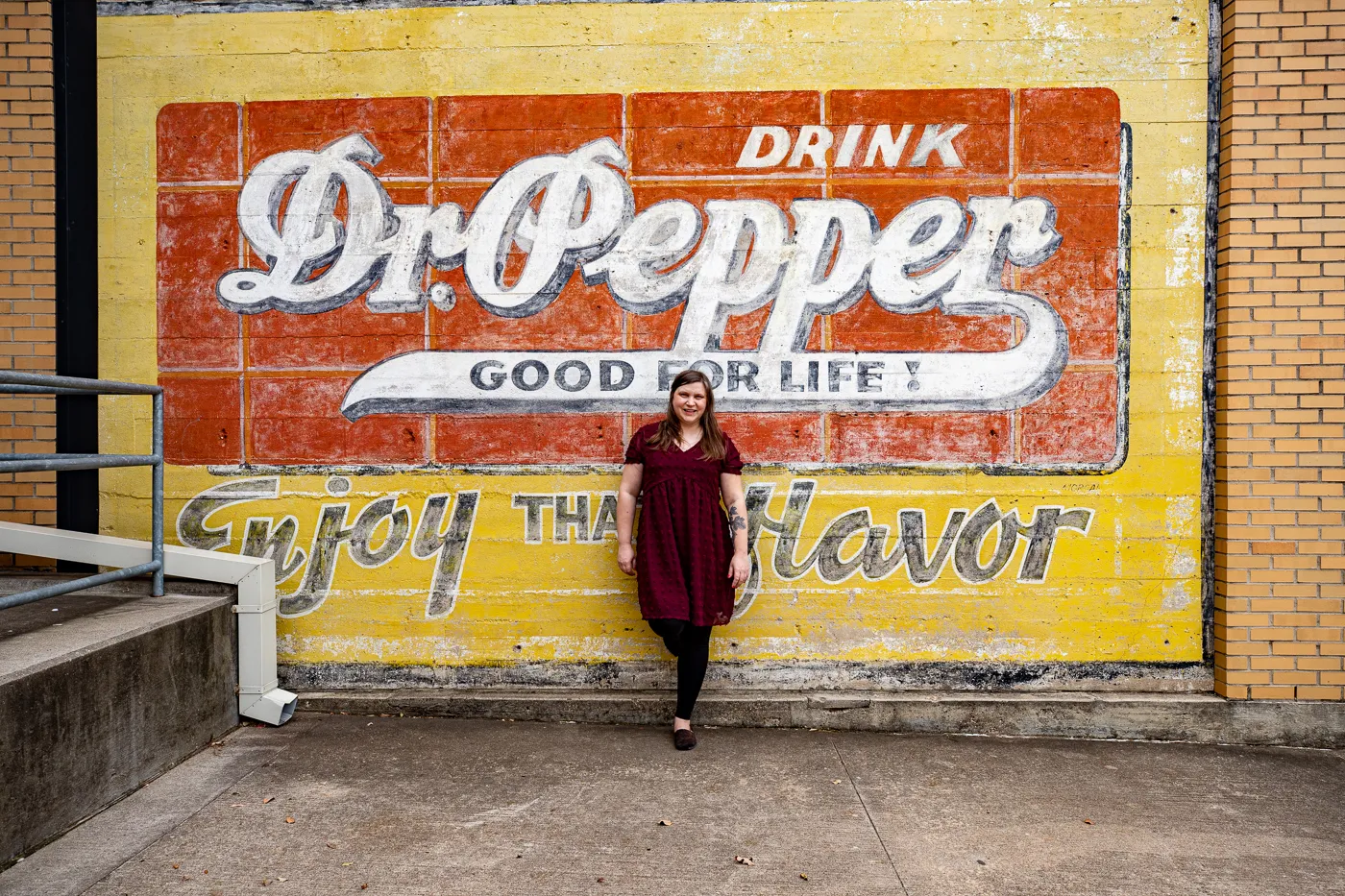 Vintage mural at the Dr Pepper Museum in Waco, Texas