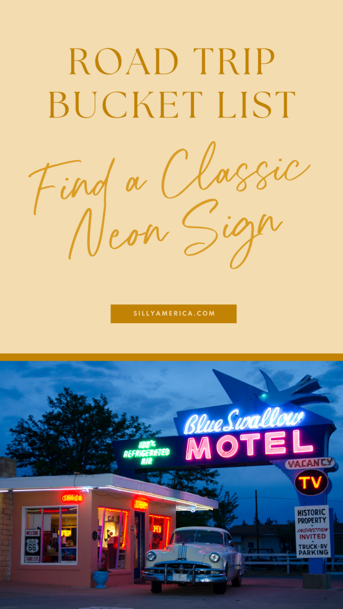 Road Trip Bucket List Ideas - Find a Classic Neon Sign